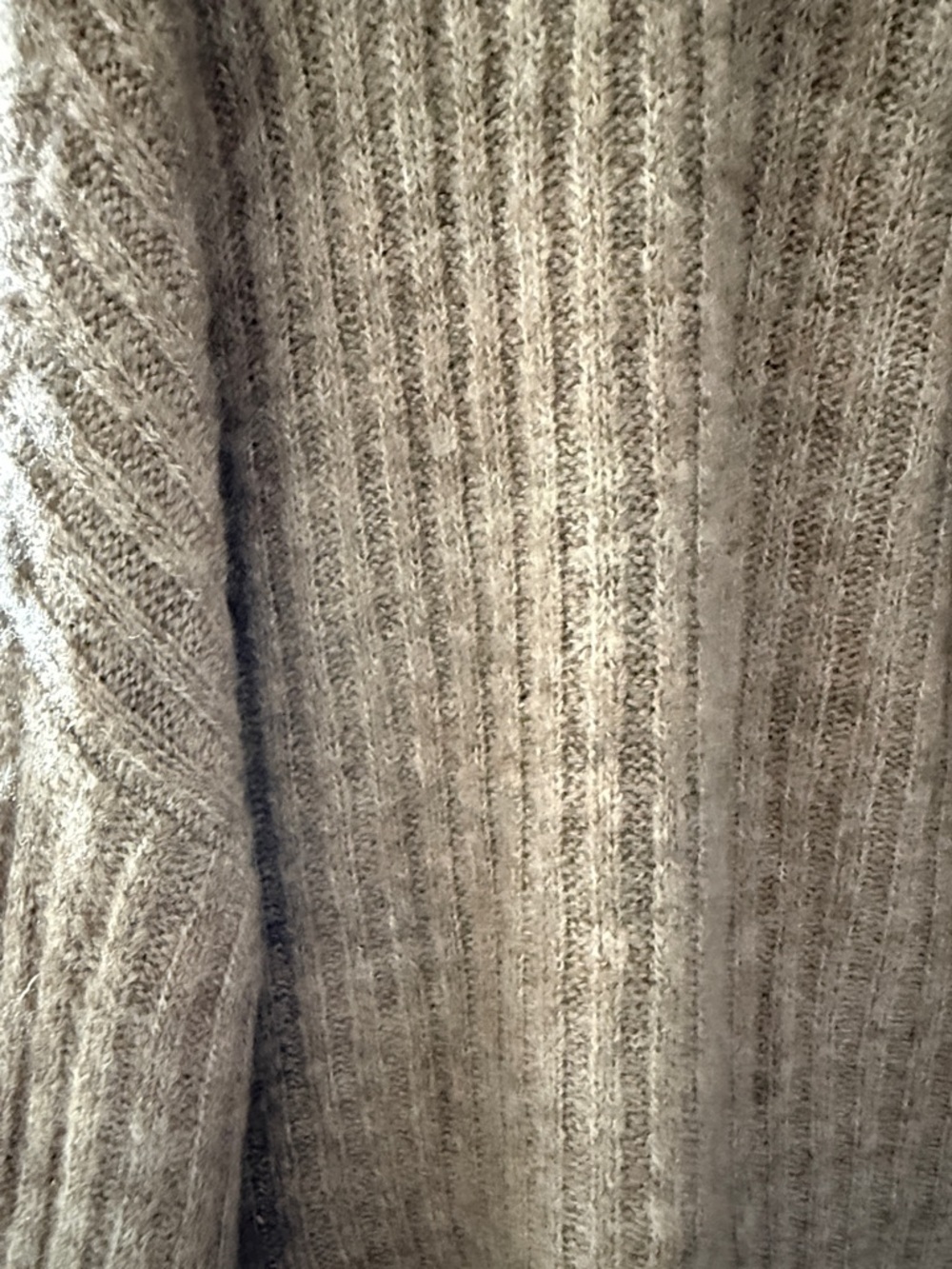 American Eagle Outfitters Women's Tan Ribbed Half-Zip Sweater - Picture 3 of 3